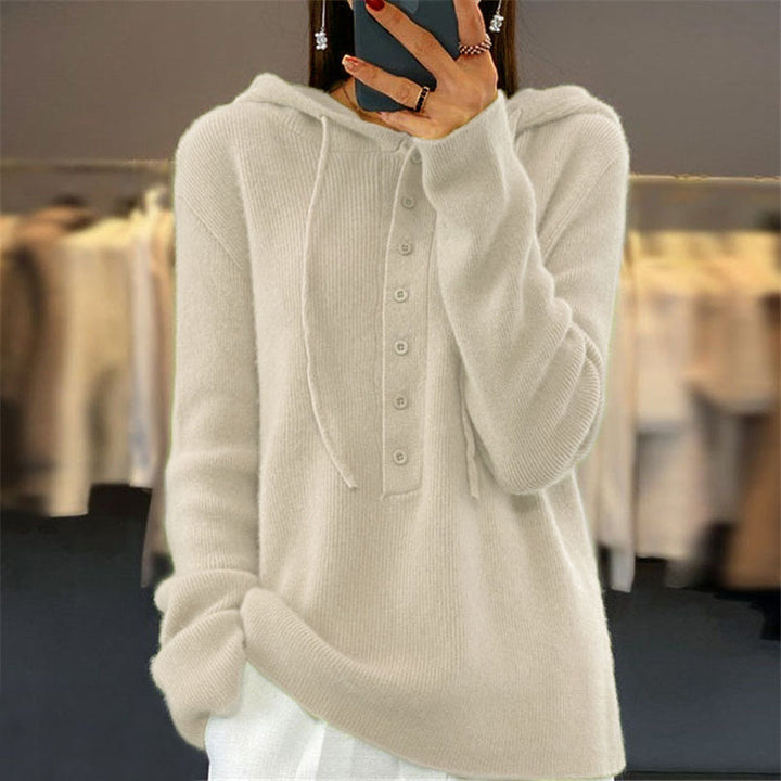 Solid Color Hooded Sweater
