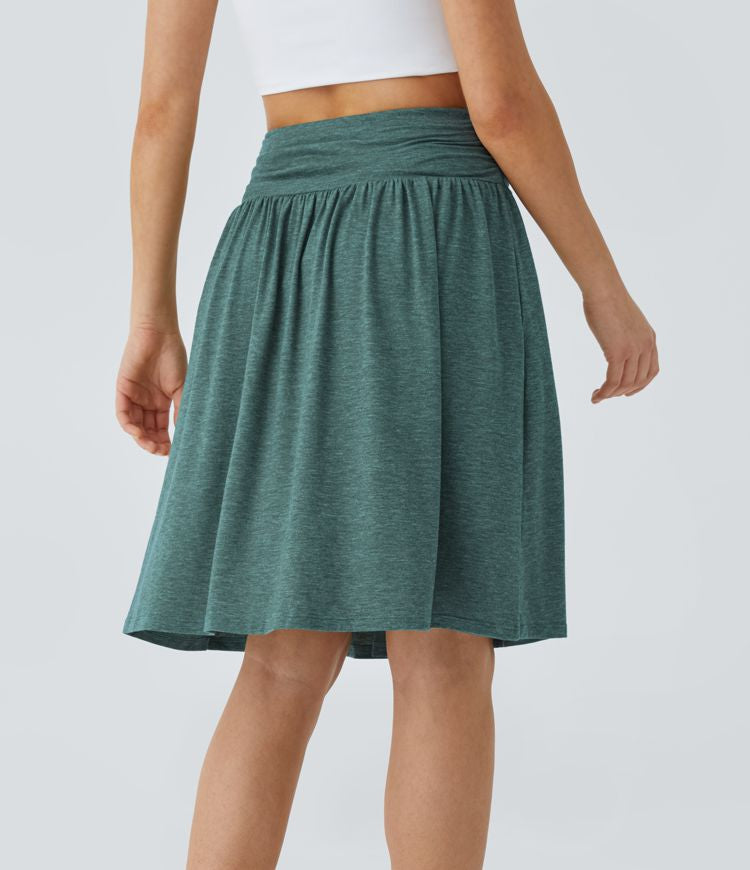 Resort Flow Skirt™ -High Waisted with Ruched Side Pockets.