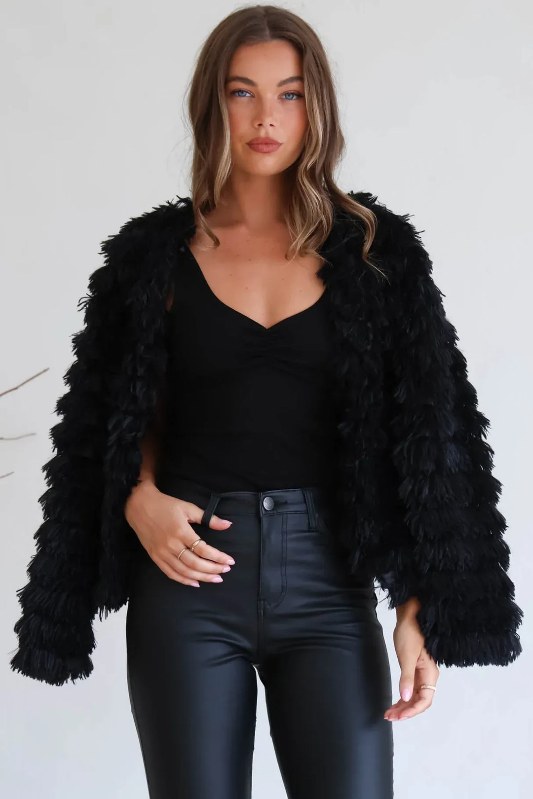 Hilton Jacket - Faux Fur Open Front Jacket