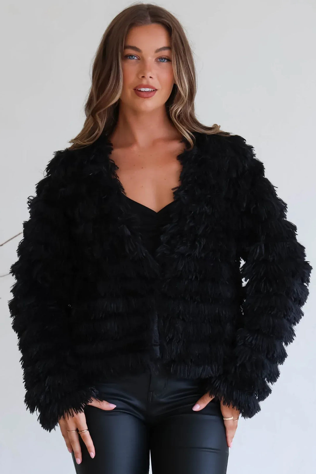 Hilton Jacket - Faux Fur Open Front Jacket