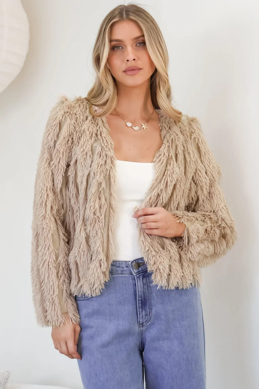 Hilton Jacket - Faux Fur Open Front Jacket