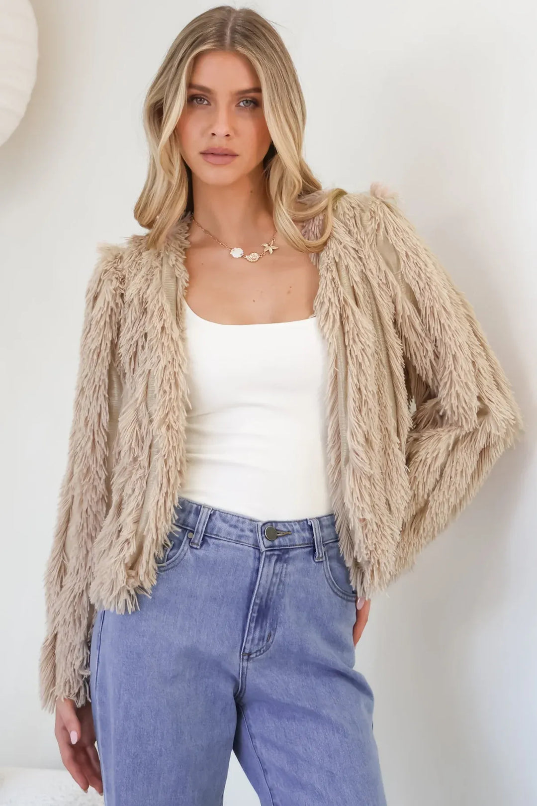 Hilton Jacket - Faux Fur Open Front Jacket