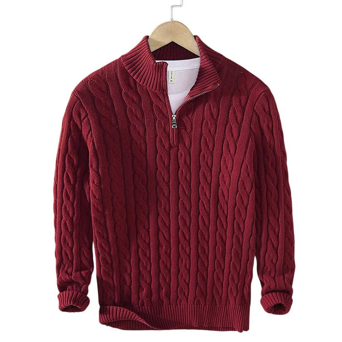 Zipped Cable Sweater