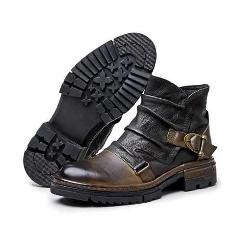 Cambridge Leather Biker Boots