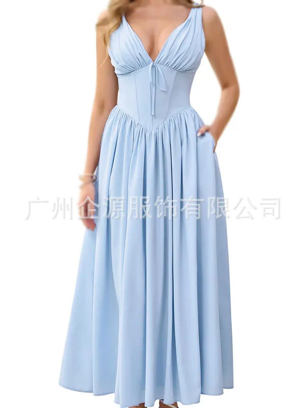 New V-Neck Slim Printed Dress