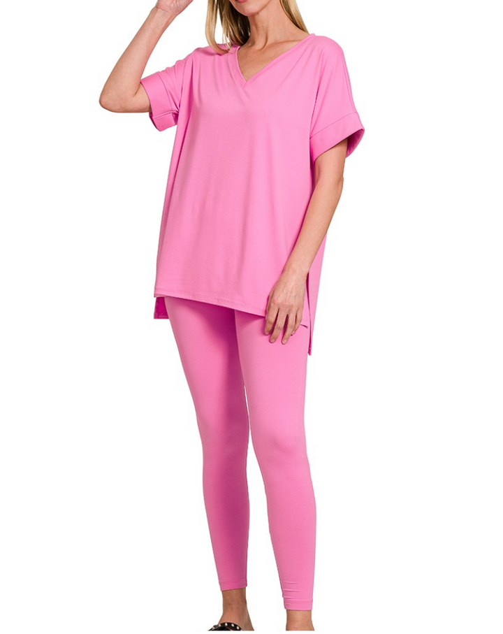 Women's Ultra Comfy Short Sleeve Tee and Legging Set