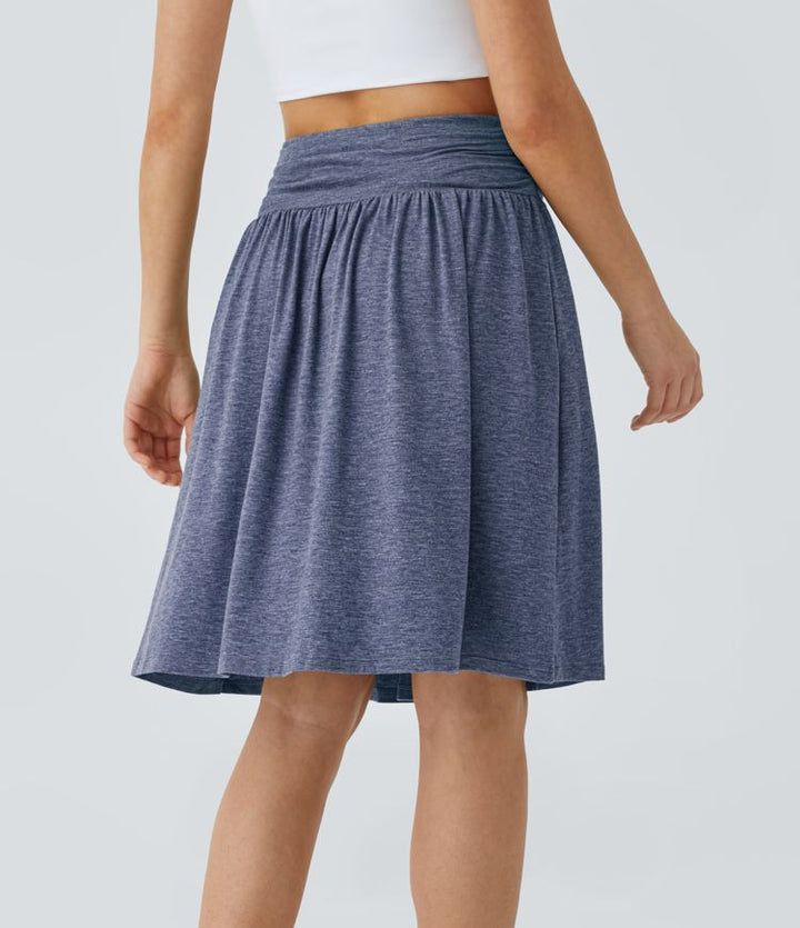 Resort Flow Skirt™ -High Waisted with Ruched Side Pockets.