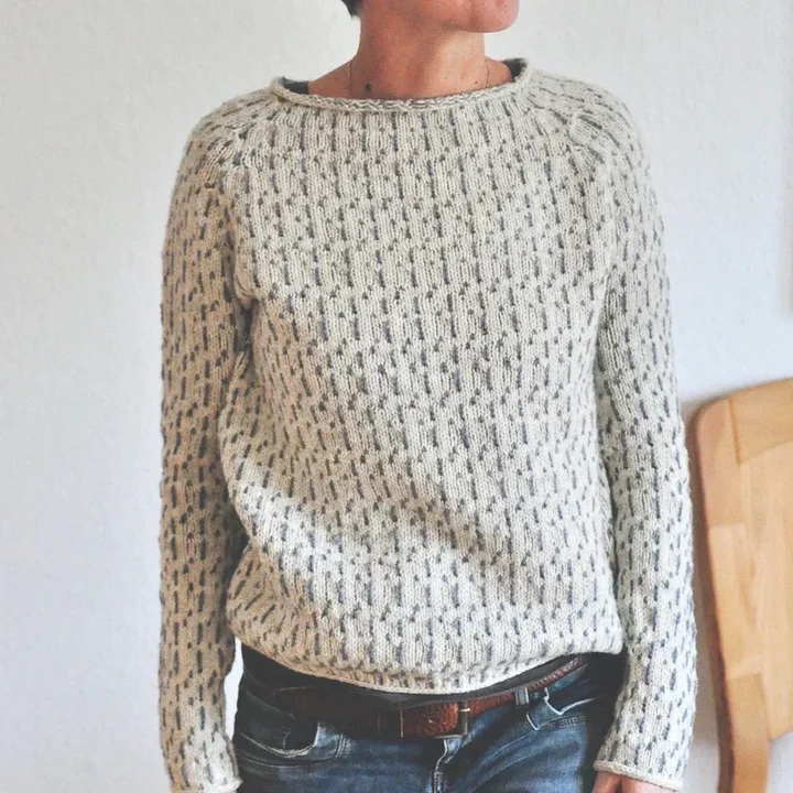 Eleanor™ - Chic Grey Sweater with Boot Collar