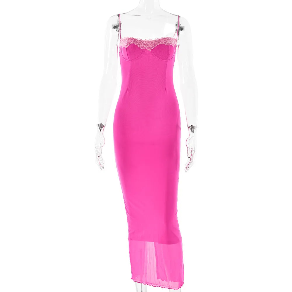 hot girl resort style suspender backless long skirt