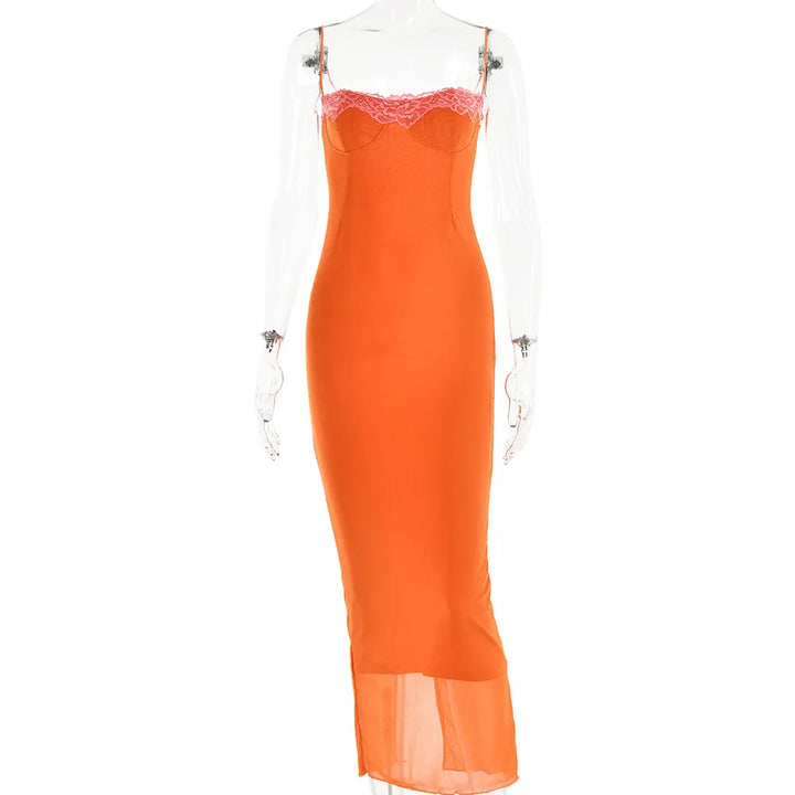 hot girl resort style suspender backless long skirt
