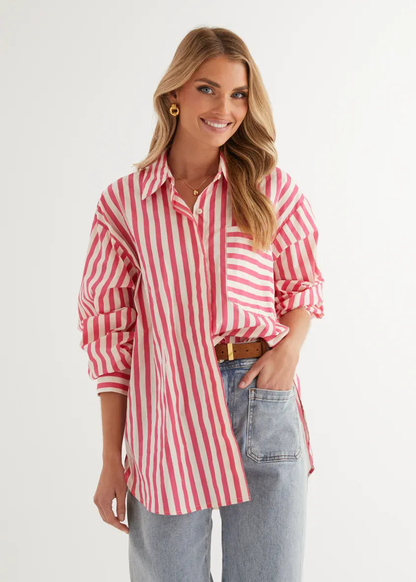 LOLA Shirt - Pink Stripe