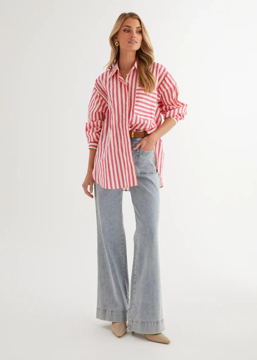 LOLA Shirt - Pink Stripe