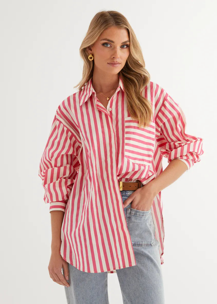 LOLA Shirt - Pink Stripe