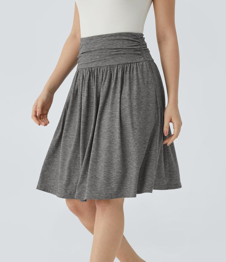 Resort Flow Skirt™ -High Waisted with Ruched Side Pockets.