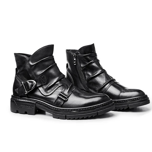 Cambridge Leather Biker Boots
