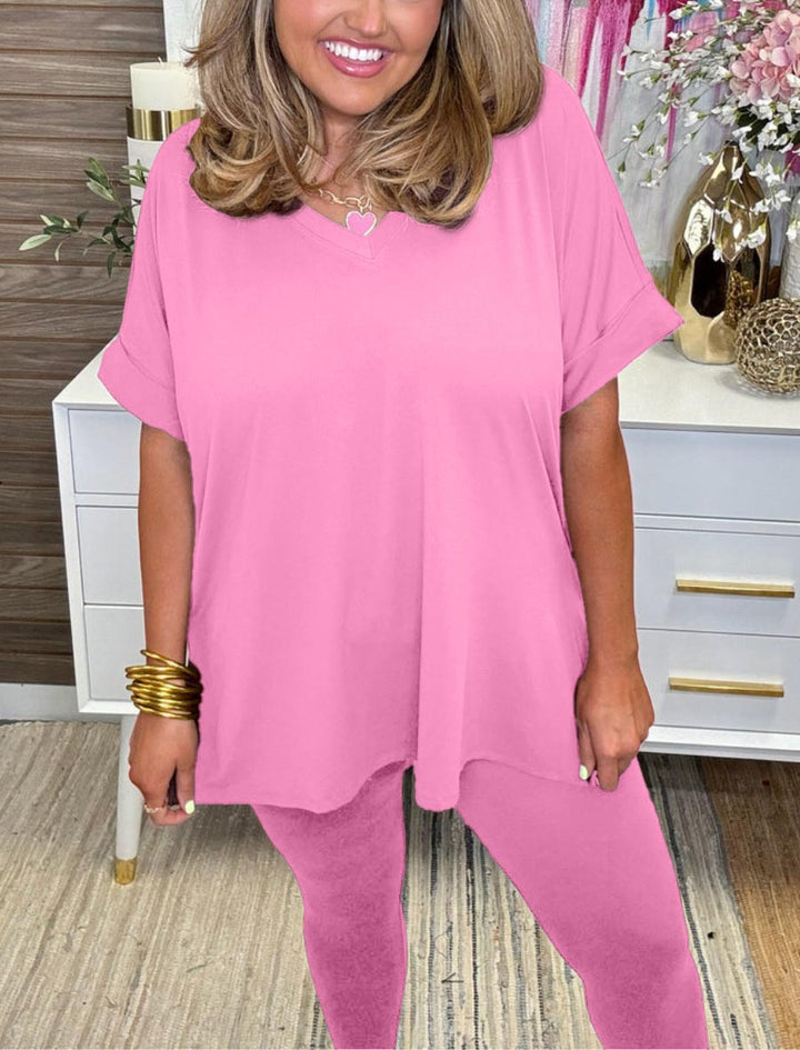 Women's Ultra Comfy Short Sleeve Tee and Legging Set