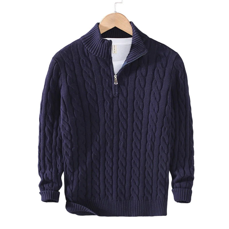 Zipped Cable Sweater
