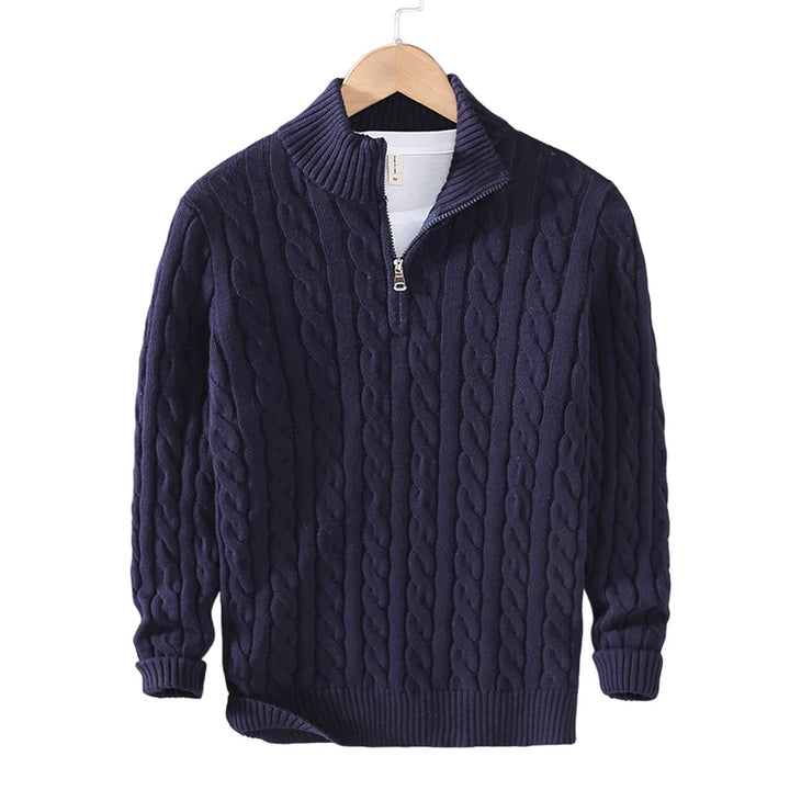 Zipped Cable Sweater