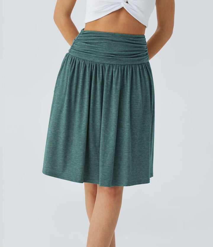 Resort Flow Skirt™ -High Waisted with Ruched Side Pockets.