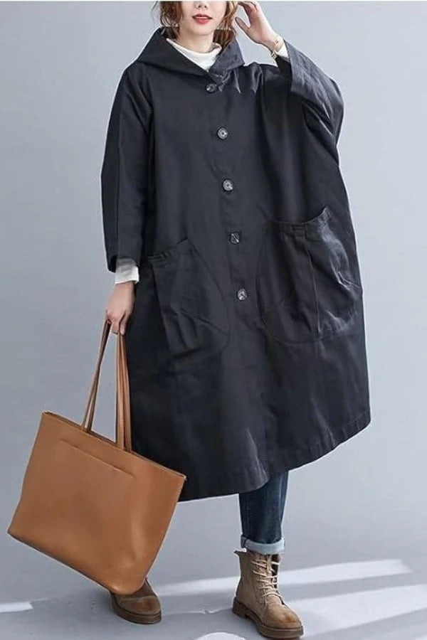 Burgundy One-Size for All Oversized Waterproof Wind Jacket