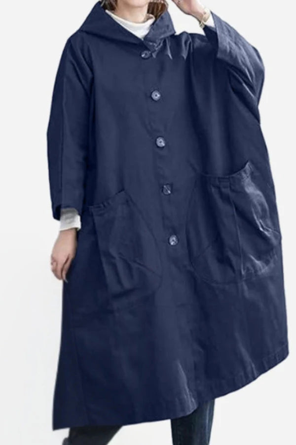Burgundy One-Size for All Oversized Waterproof Wind Jacket