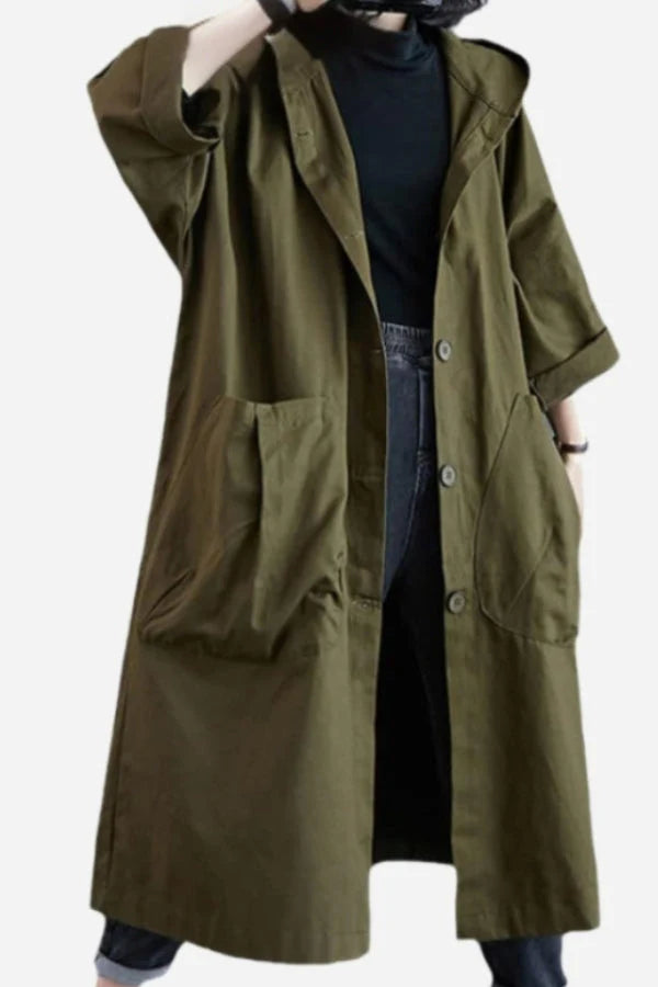 Burgundy One-Size for All Oversized Waterproof Wind Jacket