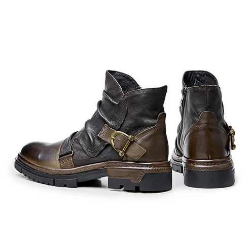 Cambridge Leather Biker Boots