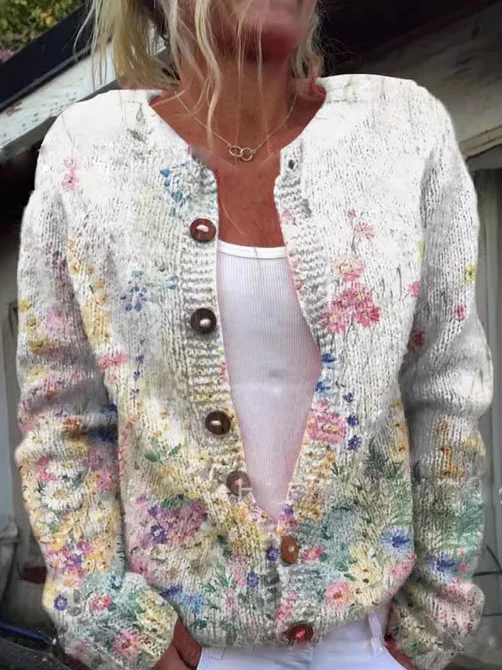 The Elara™ | Floral Pattern Cardigan