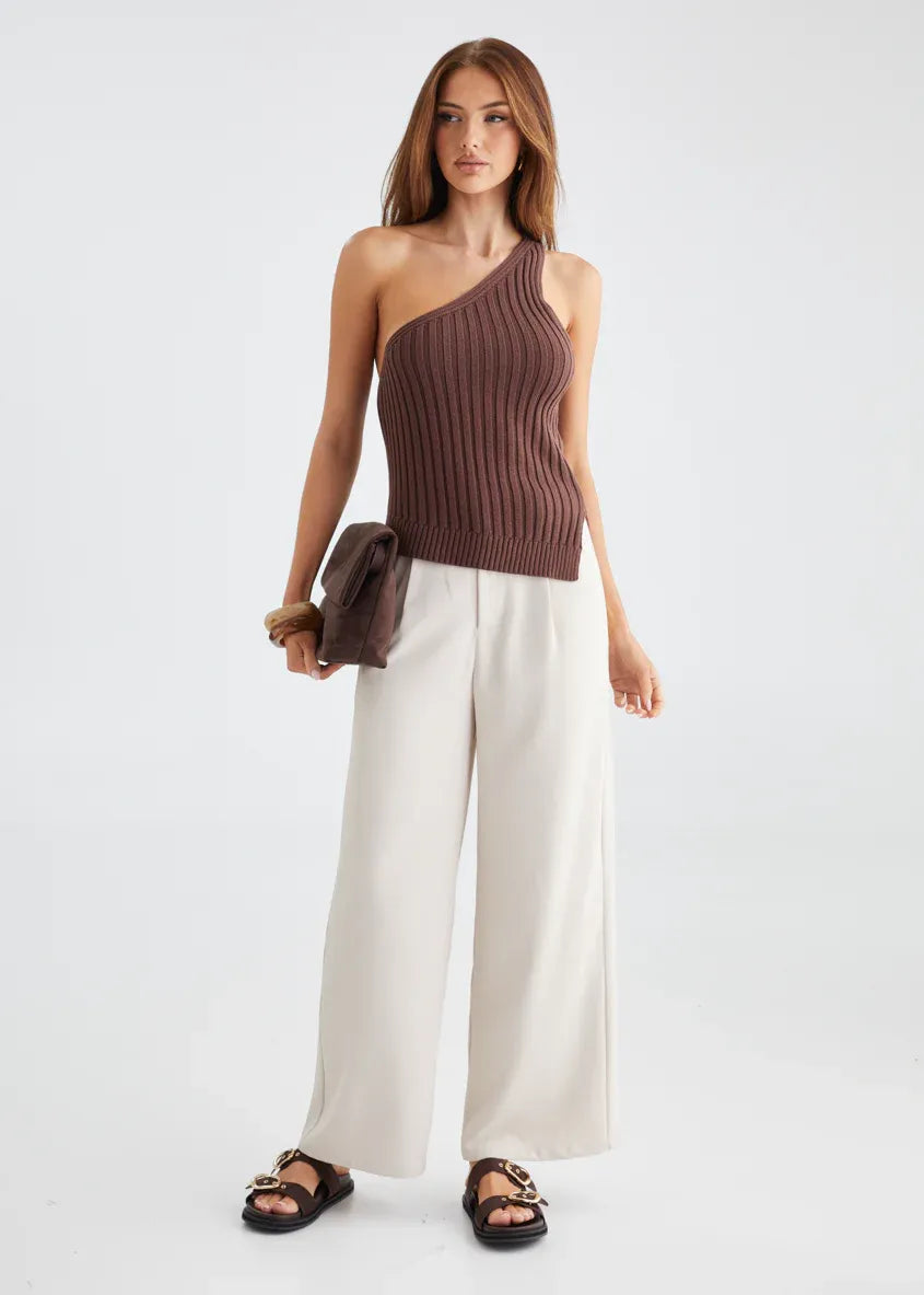 One Shoulder Knit Top
