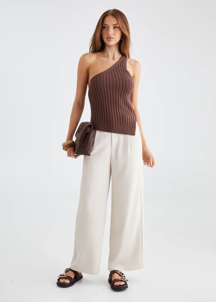 One Shoulder Knit Top