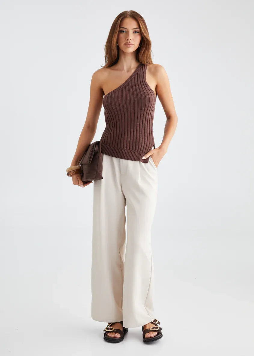 One Shoulder Knit Top