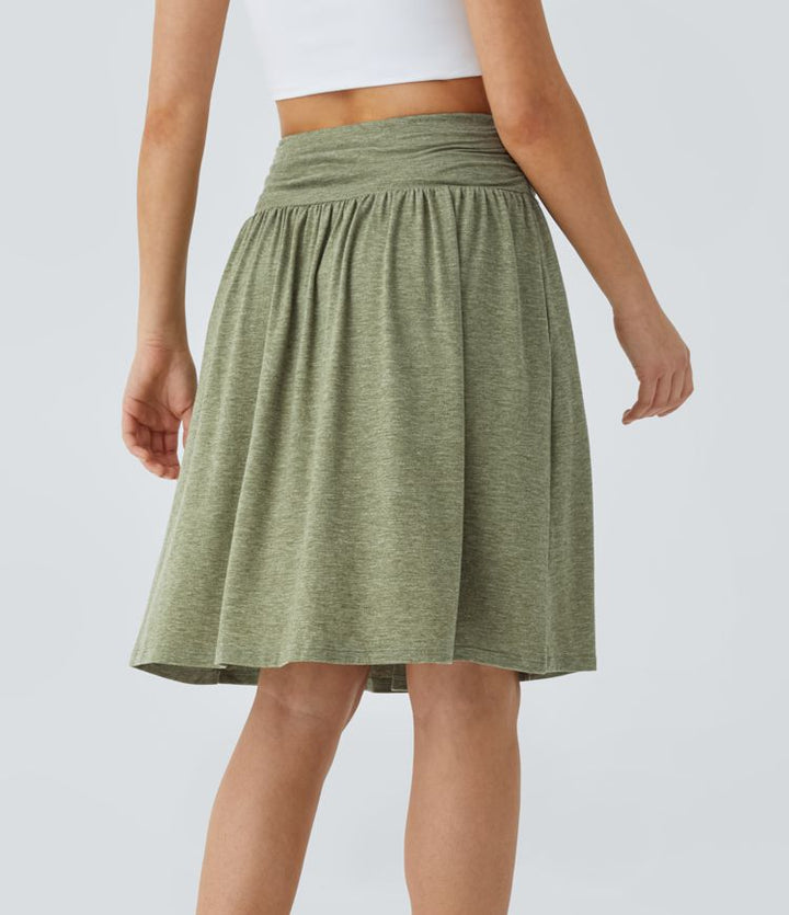 Resort Flow Skirt™ -High Waisted with Ruched Side Pockets.