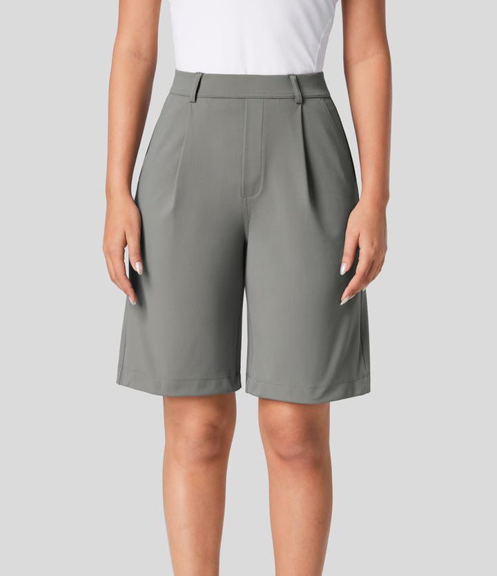 Bermuda Shorts™ - High-waisted shorts with pleated side pockets