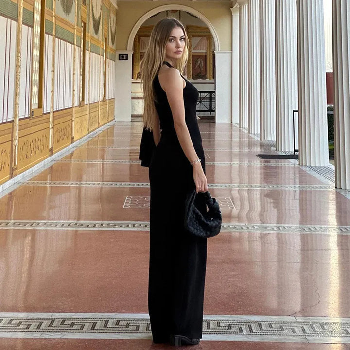 casual slanted shoulder comfortable slim sleeveless hip wrap dress