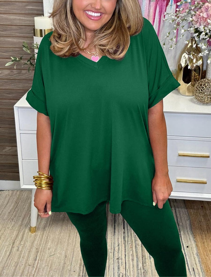 Women's Ultra Comfy Short Sleeve Tee and Legging Set