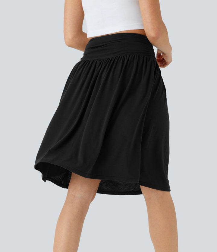 Resort Flow Skirt™ -High Waisted with Ruched Side Pockets.