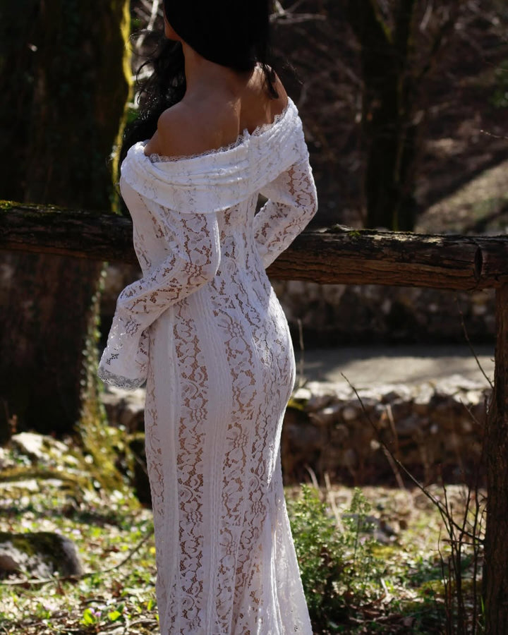 Emily Off-the-Shoulder Lace Maxi Dress