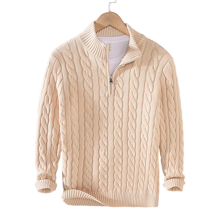 Zipped Cable Sweater