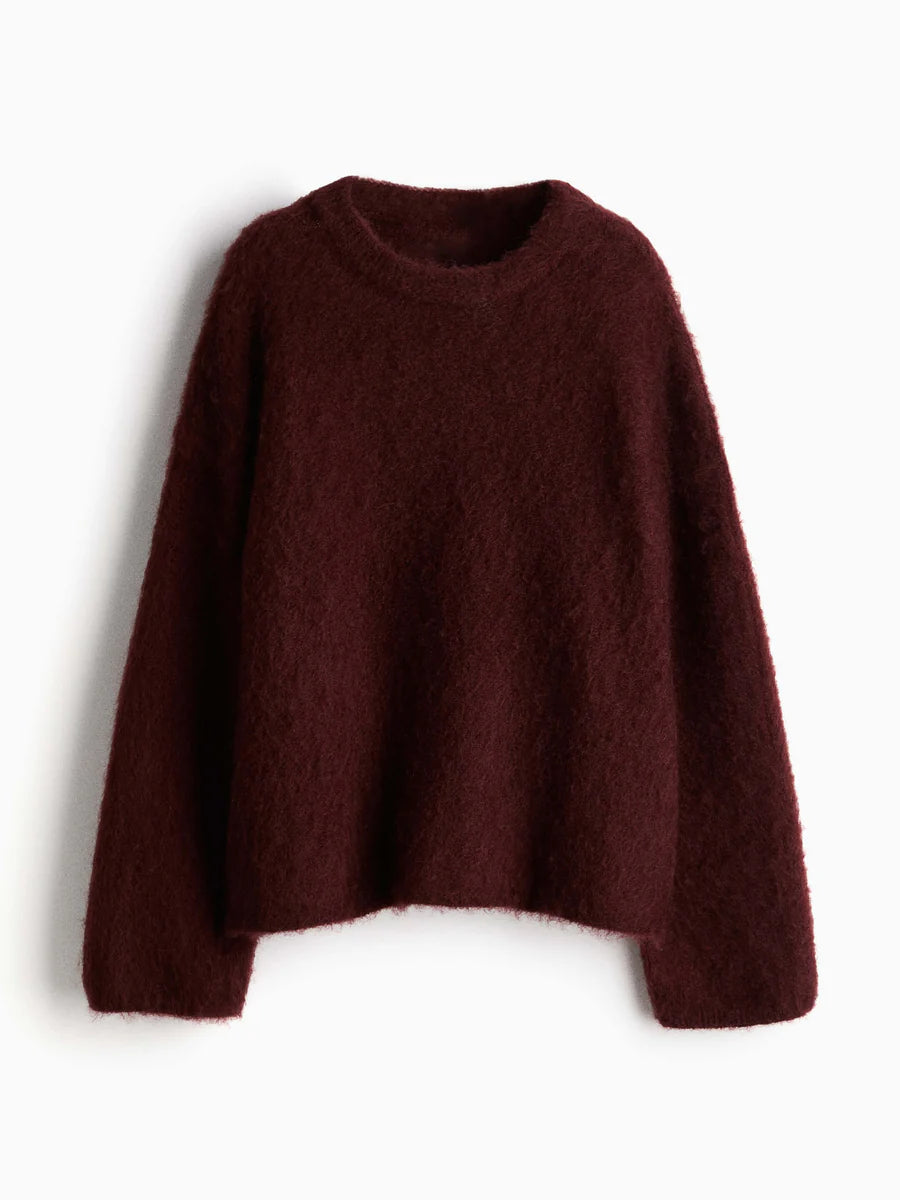 OVERSIZED MOHAIR-BLEND SWEATER SKIRT SET
