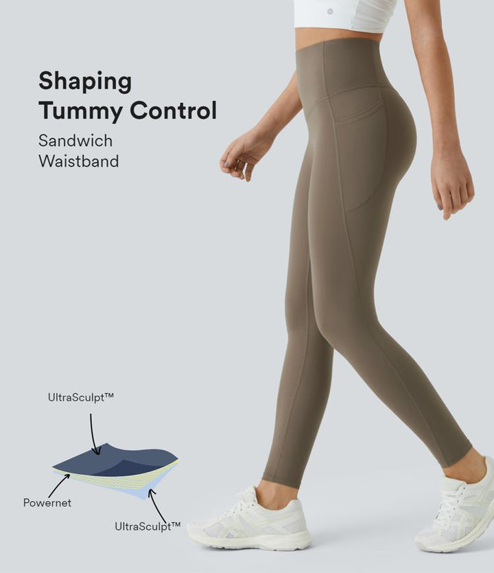 UltraSculpt™ - High Waisted Leggings - Tummy Control and Side Pockets for Workout
