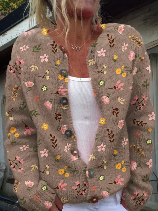 The Elara™ | Floral Pattern Cardigan