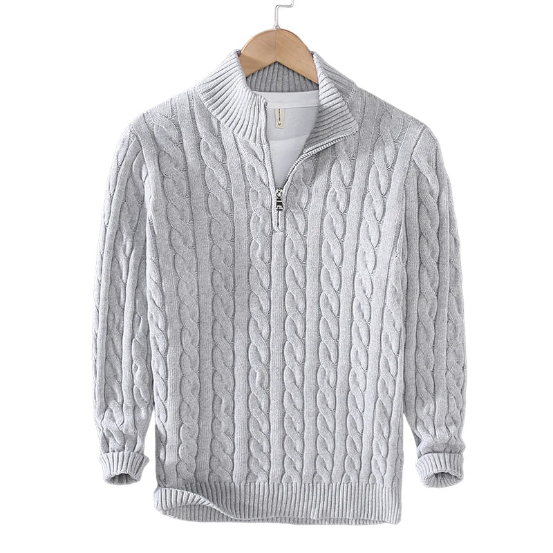 Zipped Cable Sweater