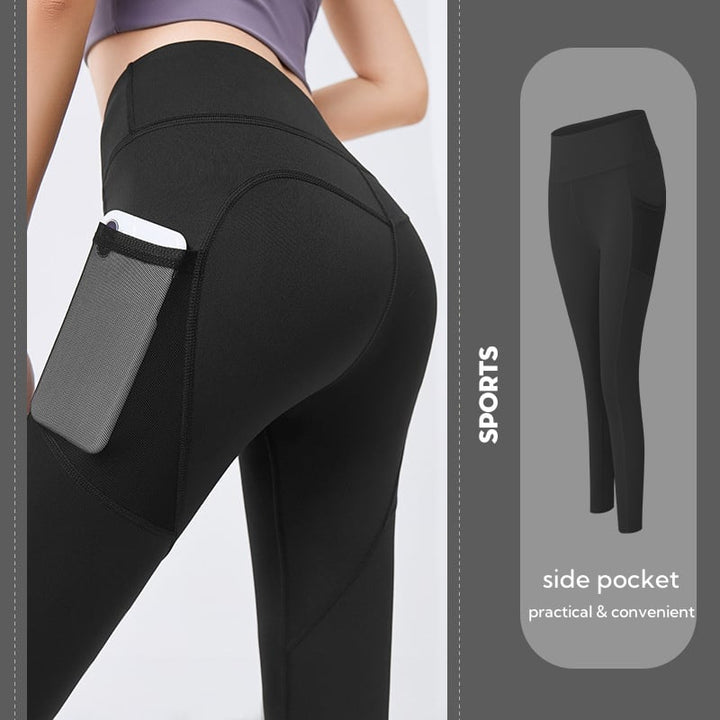 High-waisted shaping training leggings with tummy control effect