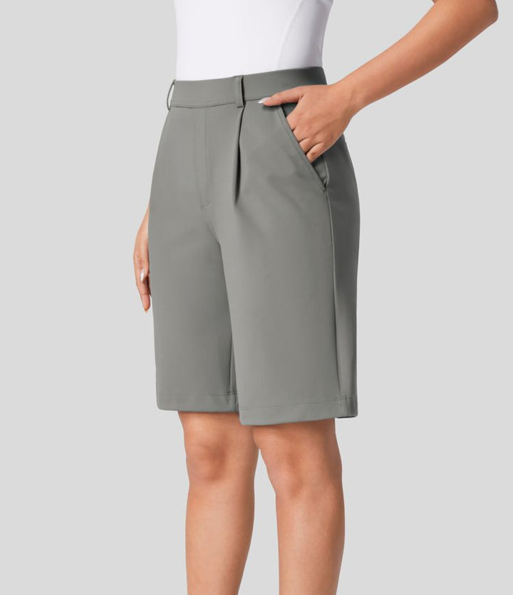 Bermuda Shorts™ - High-waisted shorts with pleated side pockets