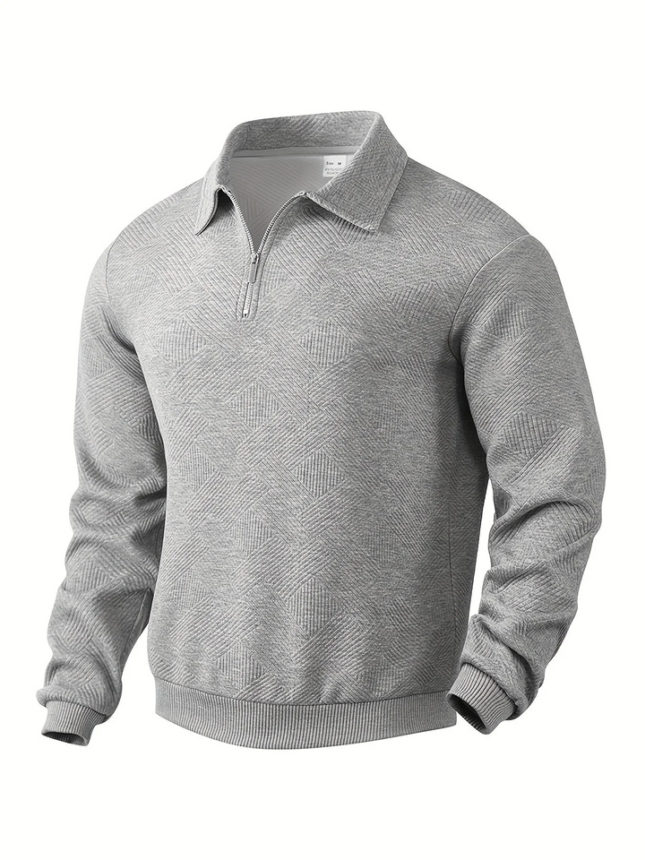 The Camden™ | Vintage Zip-Up Pullover with Geometric Design