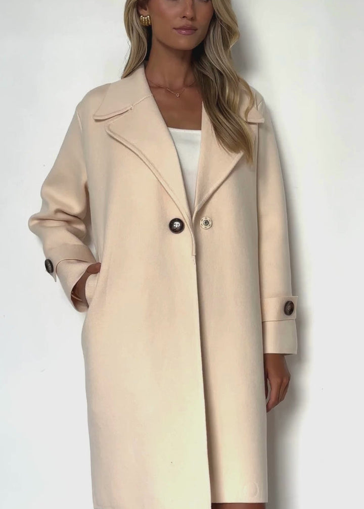 Chayso Knit Coat - Cream
