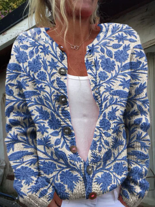 The Elara™ | Floral Pattern Cardigan