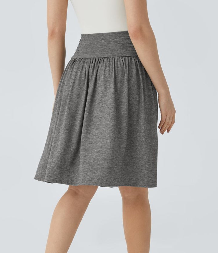 Resort Flow Skirt™ -High Waisted with Ruched Side Pockets.