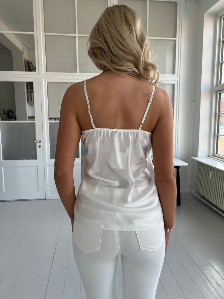 Estee White satin top