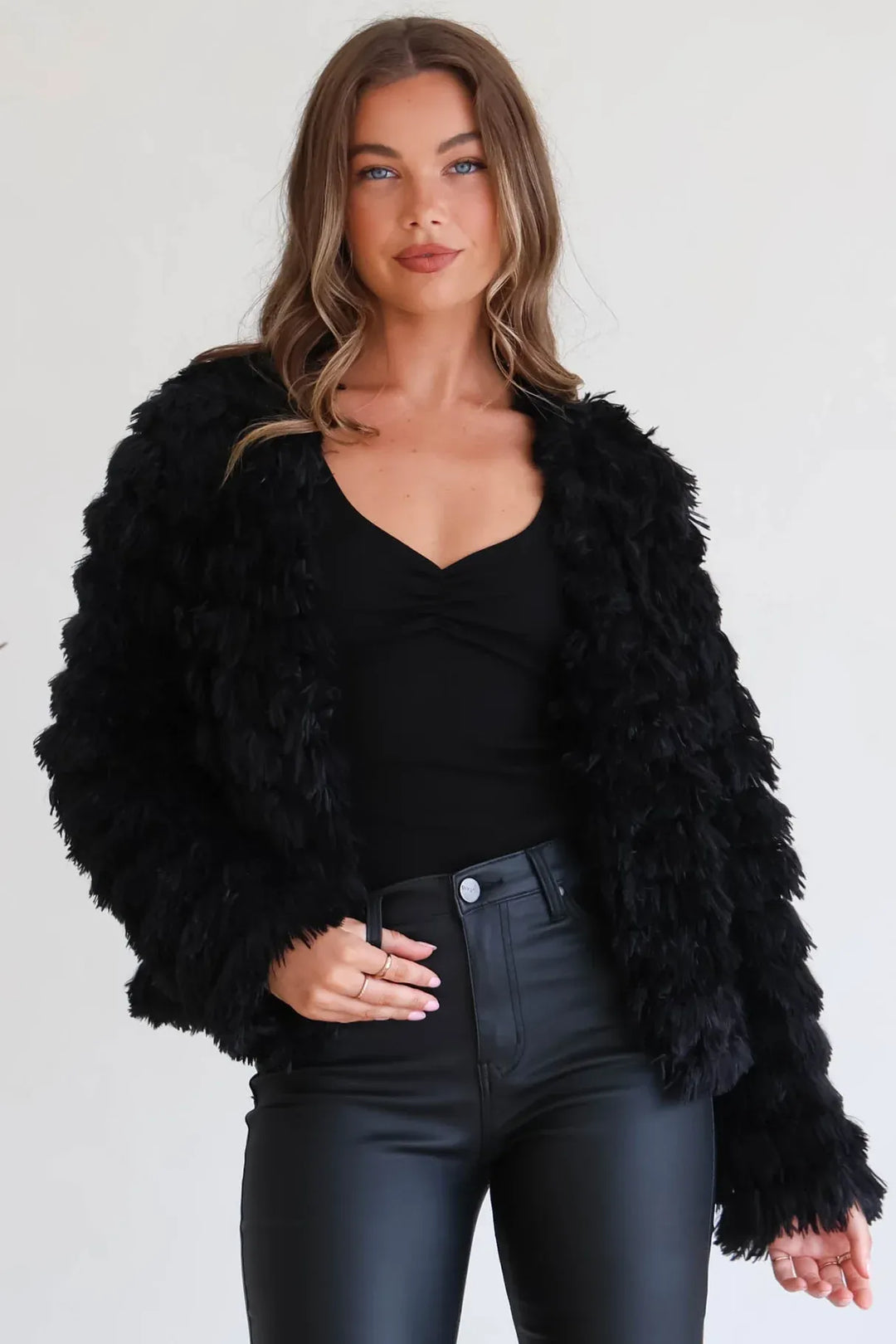Hilton Jacket - Faux Fur Open Front Jacket